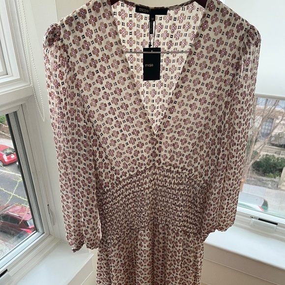 Women's Geometric Print Cinched Waist Maxi Dress Size 38 (US 6) - Picture 6 of 13